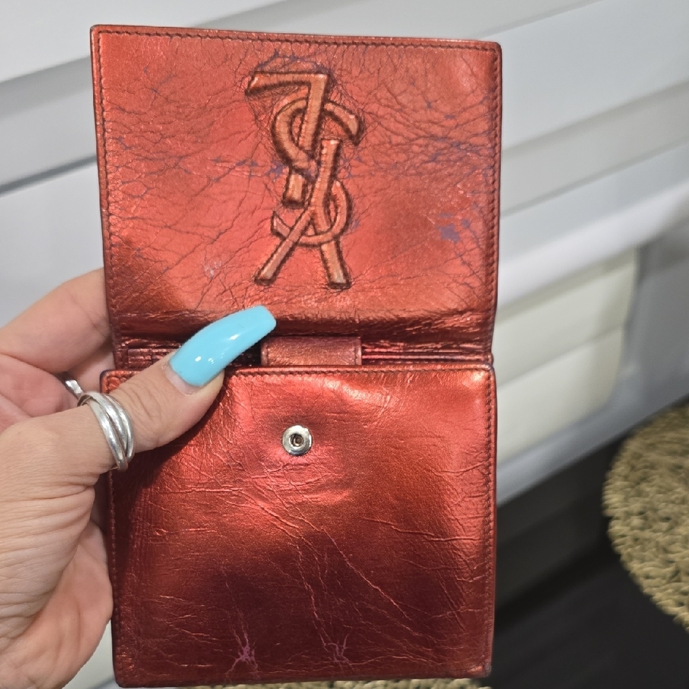 Yves Saint Laurent Shimmering Copper Wallet RARE VINTAGE - Picture 16 of 16